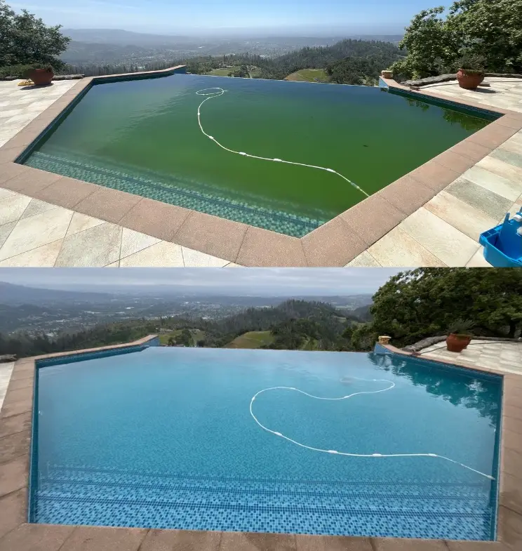 - SWIMREADY Pool Service - SWIMREADY Pool Service Professional Green to Clean service restoring a residential swimming pool in Santa Rosa, CA