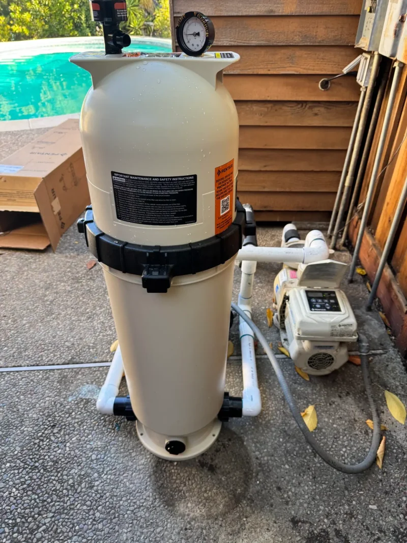 Professional Pool Filter Repair service being performed on a residential filtration system.
